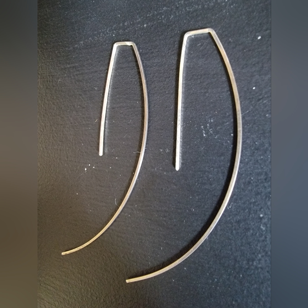 Sterling Silver Thread though earrings